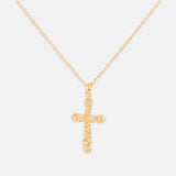 Rose Cross Pendant Necklace