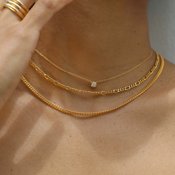 Bezel Stone Pendant Necklace
