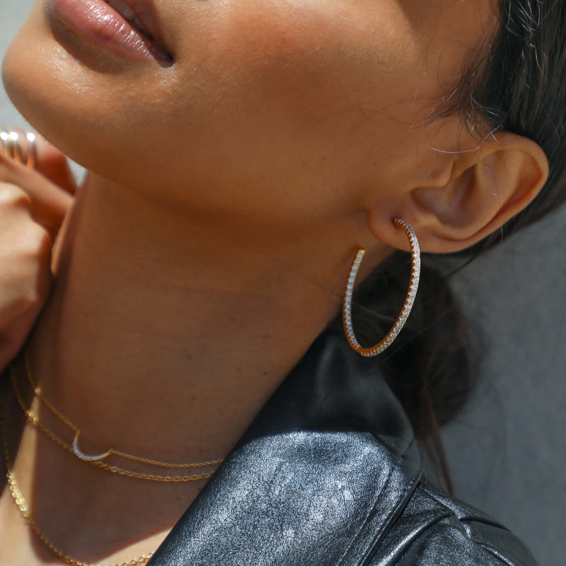 Double-Sided Pavé Hoops