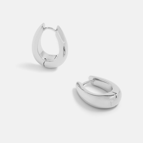 Tapered Dôme Hoops Silver