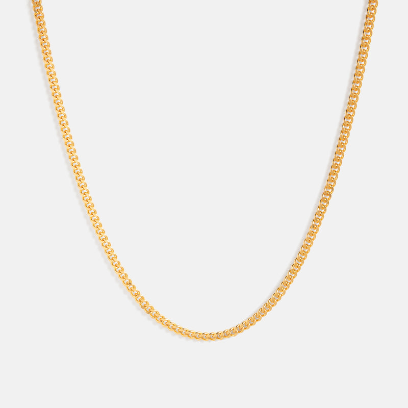 Double Curb Chain Necklace Gold