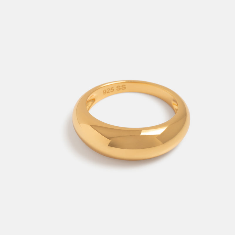 Gold Jumbo Dome Ring | 14k Gold | EF Collection — EF Collection®